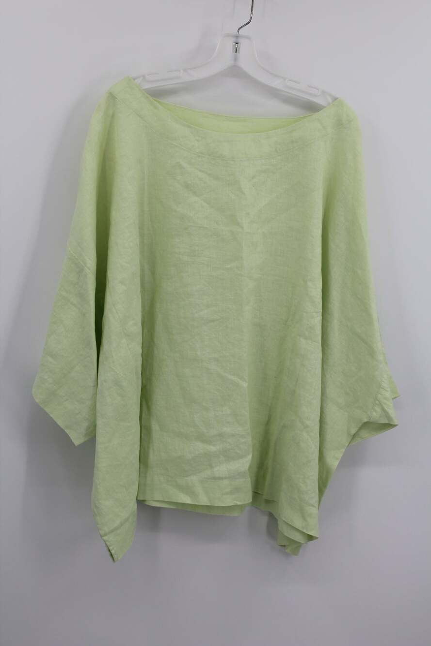J. Jill Love Linen 4X lime green linen poncho-style batwing top